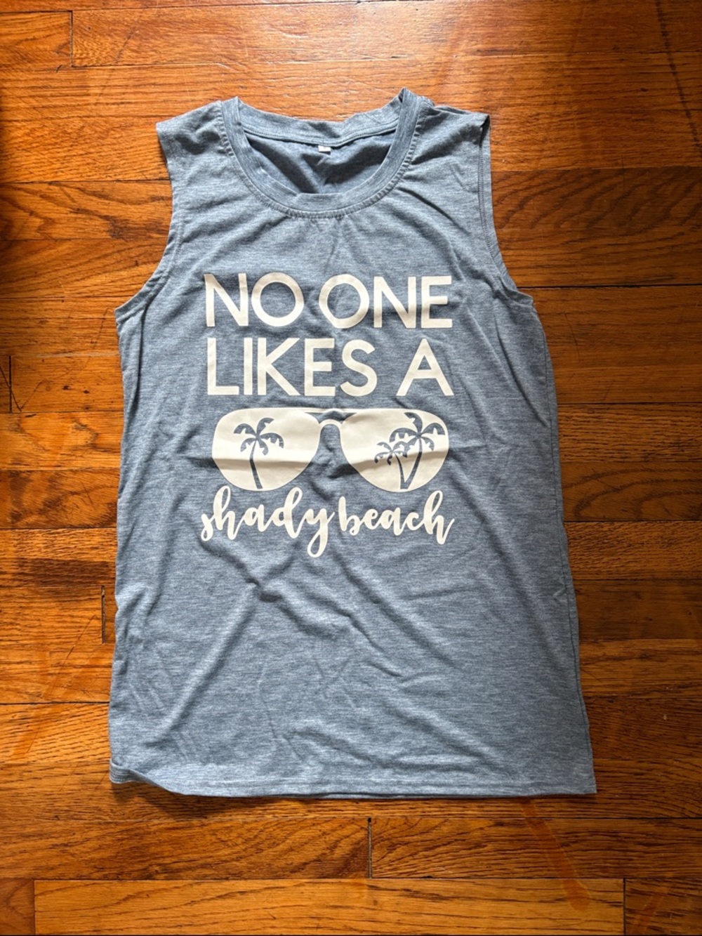 Women’s Sleeveless Tank Top - Light Blue with White Graphic